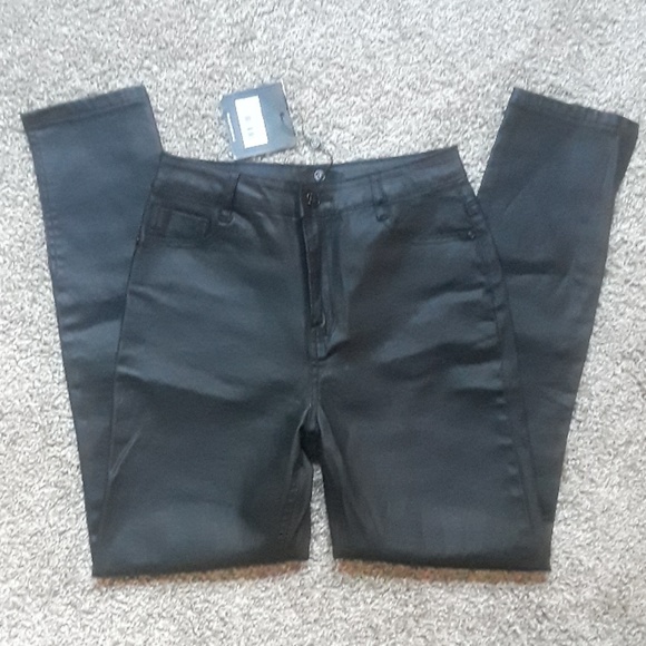 Missguided Denim - MISSGUIDED High waisted coat black jeans